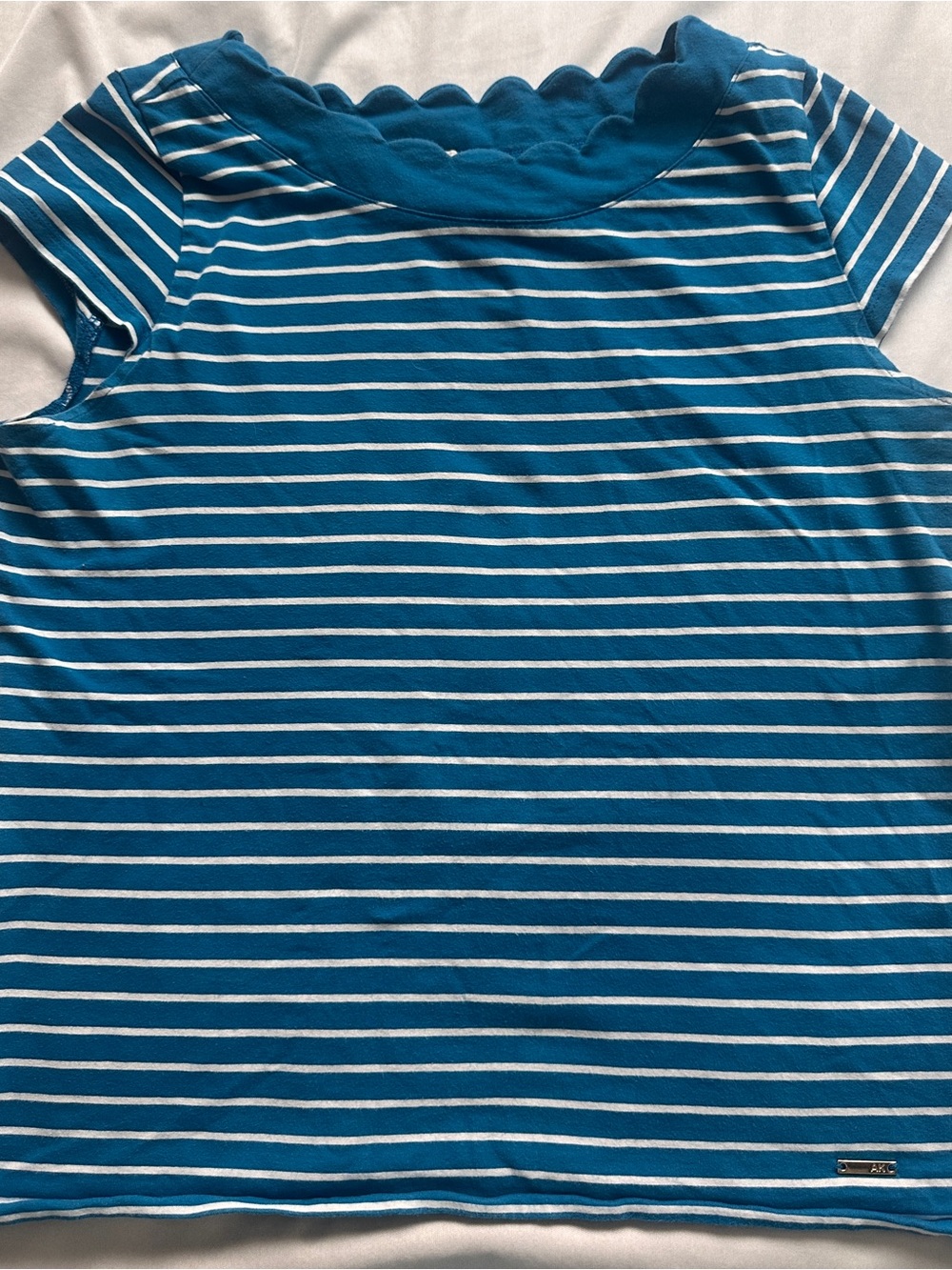 ANNE KLEIN Women’s Blue & White Striped Tee